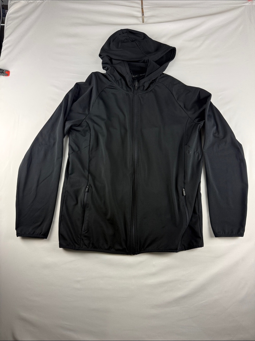 Gaiam Black Hooded Longline Full Zip Sweatshirt Women's Large